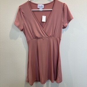 Pink Short Sleeve Dress